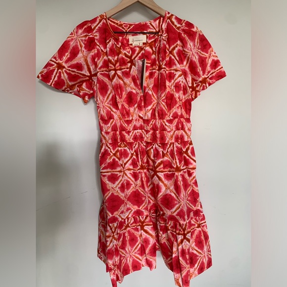 Anthropologie Somerset Mini Dress with pockets Red Pink - Picture 4 of 5